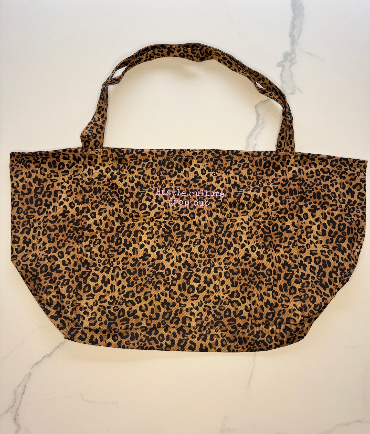Hustle Culture Drop Out Leopard XL tote