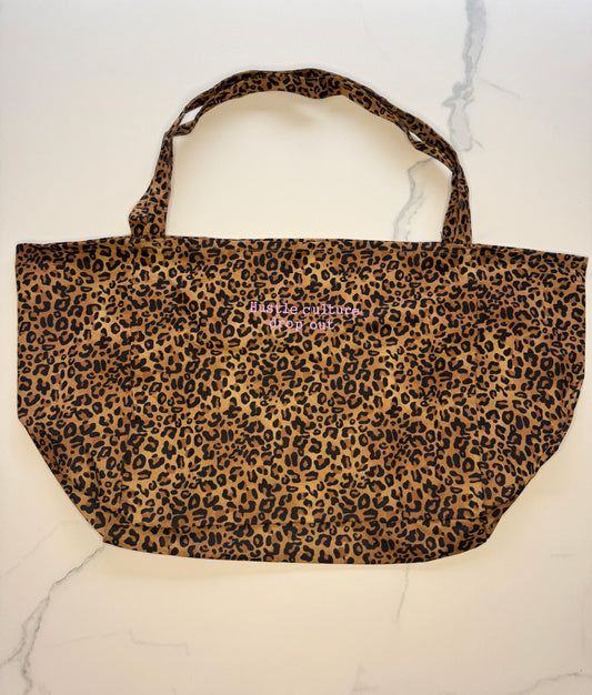 Hustle Culture Drop Out Leopard XL tote